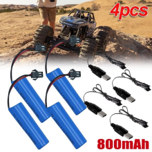 4PCS 3.7V 800mAh Li-ion Battery USB Rechargeable For Rc Vehicles Boats Cars Toys