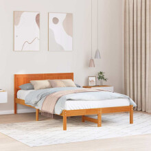 vidaXL Bed Frame Brown 120 x 200 cm Solid Pine wood
