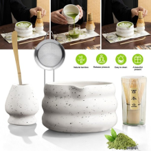 Matcha Tool Set With Bowl Bamboo Whisk Sieve Whisk Stand Spoon Perfect Gift