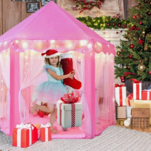 Pink Kids Girls Princess Castle Play Tent Children Play House Indoor Outdoor