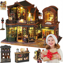 3D Wooden Puzzle Book Nook Kit DIY Miniature House Kit LED Bookshelf Decor Gifts