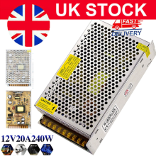 AC 110-240V to DC 12V 20A 240W NEW UK Switching Power Supply LED Strip NEW
