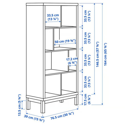 IKEA KALLAX 8 Cube Unit with Underframe 77x39x164 2