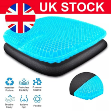 Orthopedic Gel Seat Cushion For Car Office Wheelchair Back Relief Blue