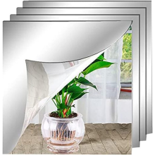 4X Self-Adhesive Mirrors Acrylic Great Clarity For Bedroom Bathroom Washroom NEW