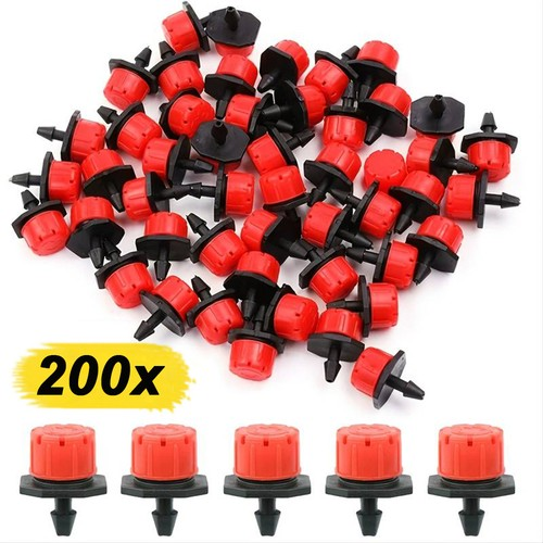 200x Adjustable Micro Drip Irrigation System Watering Sprinklers Emitter Dripper