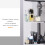 Stainless Steel Wall-Mounted Mirror Cabinet 300mm 7