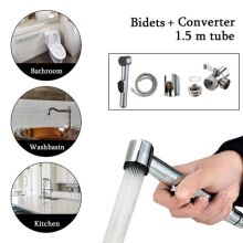 Handheld Bidet Spray Shower Head Toilet Shattaf Adapter Hose Kit