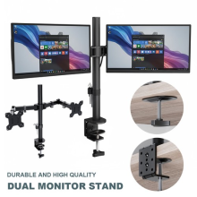 DOUBLE TWIN ARM DESK MOUNT BRACKET LCD COMPUTER MONITOR STAND 13”-30” SCREEN TV