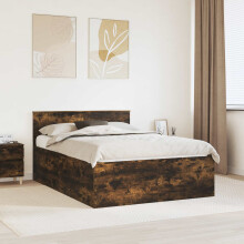 vidaXL Bed Frame Smoked Oak 150 x 200 cm Engineered Wood