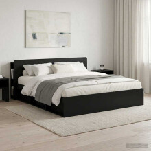 vidaXL Headboard Cabinet with Storage Black Engineered Wood