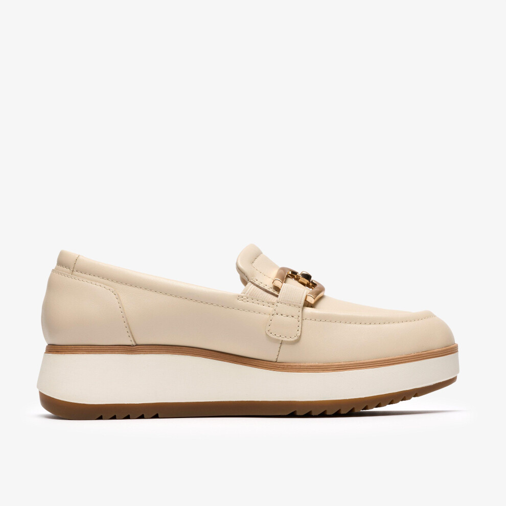 Clarks (Standard, 5.5 (Adults')) Zylah Top Cream Leather