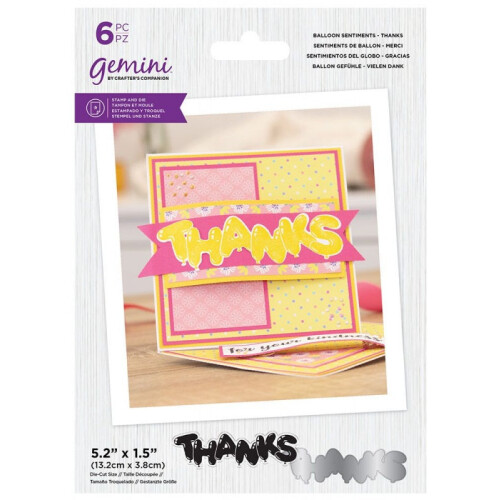 Gemini Stamp & Die Balloon Sentiments - Thanks