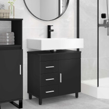 vidaXL Bathroom Vanity Unit Black 60 x 35 x 60 cm Engineered Wood