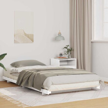 vidaXL Bed Frame White 75 x 190 cm Solid Pine Wood
