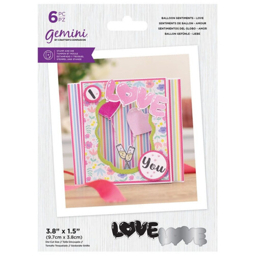 Gemini Stamp & Die Balloon Sentiments - Love