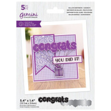 Gemini Stamp & Die Balloon Sentiments - Congrats
