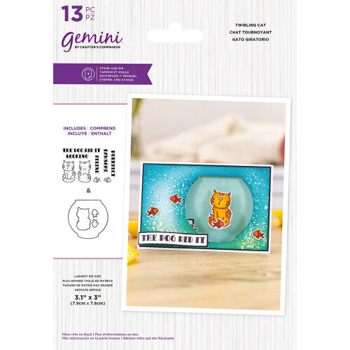 Gemini Stamp & Die Set - Twirling Cat