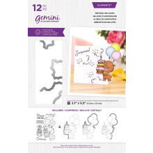 Gemini Character-Over-The-Edge Stamp & Die - Birthday Balloons
