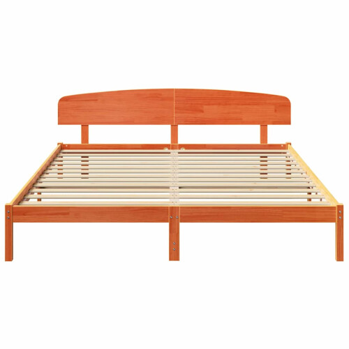 VidaXL vidaXL Bed Frame with Headboard Wax Brown 180 x 200 cm Solid Pine Wood 2