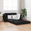 VidaXL vidaXL Folding Sofa Bed Black 148 x 71 x 83 cm Fabric 1