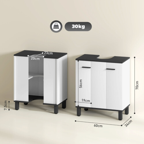 Modern High-Gloss White Under-Sink Cabinet 1
