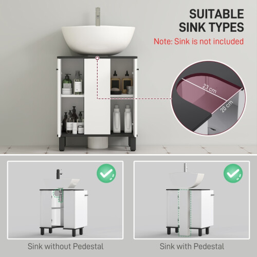 Modern High-Gloss White Under-Sink Cabinet 2