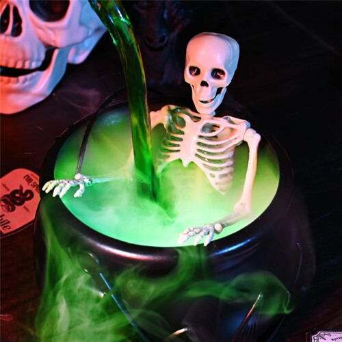 Halloween Decorations Indoor - Cauldron Halloween Decor with Magic Floating Potion Bottles and Diffuser for Spooky A 2