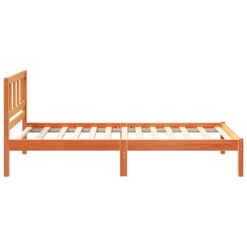 VidaXL vidaXL Bed Frame with Headboard Wax Brown 100 x 200 cm Solid Pine Wood 1