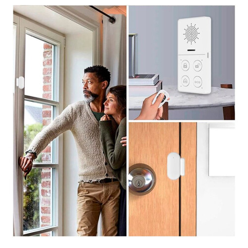 Tuya WiFi Home Security Systems Wireless Burglar Alarms with Motion Sensor Window Sensor Door Sensor  APP Control 1