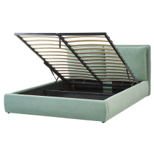 Ottoman Bed BAJONNA Velvet Mint Green 160 x 200 cm (EU King Size)