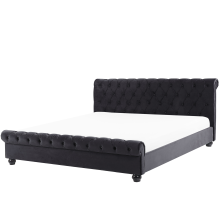 Waterbed Velvet AVALLON 140 x 200 cm (EU Double) Black