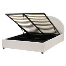 Ottoman Bed VAUCLUSE Fabric Light Beige 160 x 200 cm (EU King Size)