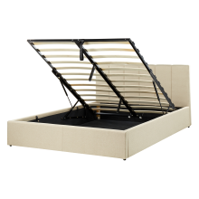 Ottoman Bed DREUX Fabric Beige 140 x 200 cm (EU Double)