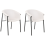 Beliani Set of 2 Dining Chairs AMES Fabric Light Beige 1