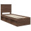 VidaXL vidaXL Bed Frame with Headboard Brown Oak 75 x 190 cm Solid Pine Wood 5
