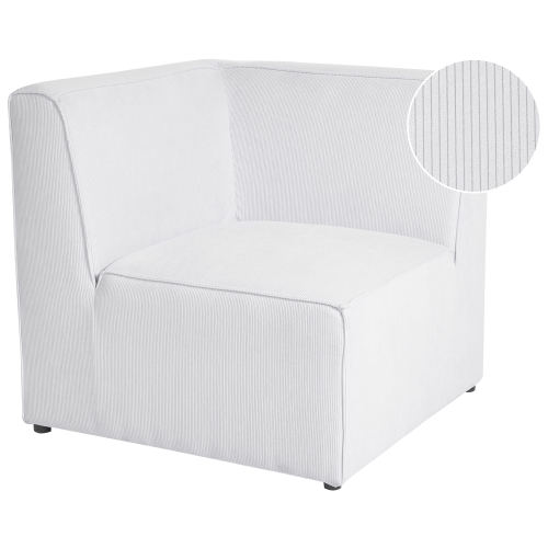 Beliani Corner Seat LEMVIG Off-White Corduroy