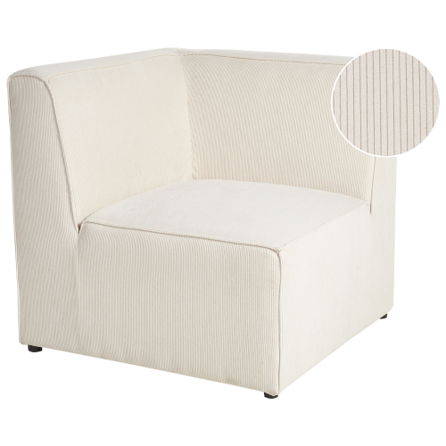 Beliani Corner Seat LEMVIG Light Beige Corduroy