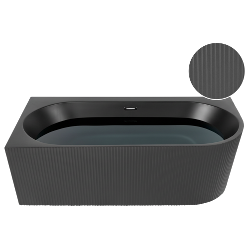 Beliani Corner Bath GOCTA Right Hand 1700 x 800 mm Black