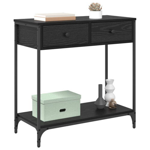 VidaXL vidaXL Console Table Black Oak 75 x 34.5 x 75 cm Engineered Wood 1