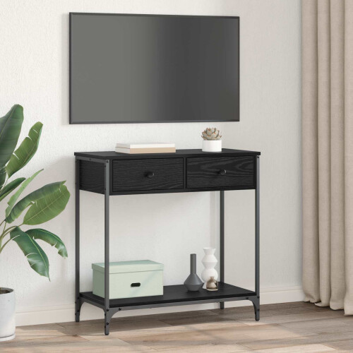 VidaXL vidaXL Console Table Black Oak 75 x 34.5 x 75 cm Engineered Wood 2