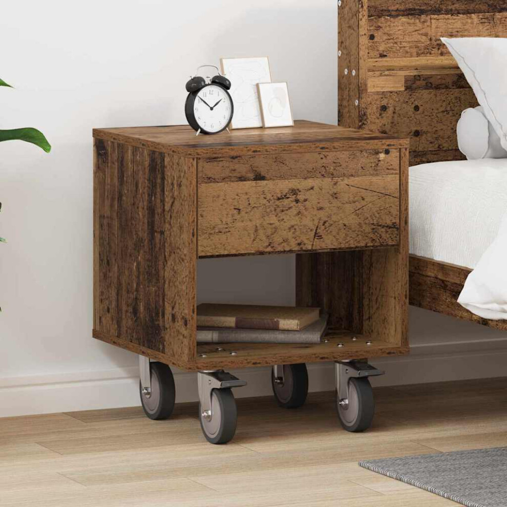 Vidaxl Bedside Table Old Wood 40.5 X 40 X 48 Cm Engineered Wood