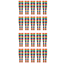 20X Kleurrijke Regenboog Gestreepte Sokken over de Knie Clown Gestreept Kostuum Hoge Kousen voor Halloween Cosplay Feesten