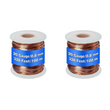 2X 99,9 % Weicher Kupferdraht, 20 Gauge/0,8 mm Durchmesser, 328 Fuß/100 M, 1-Pfund-Spule Reiner Kupferdraht
