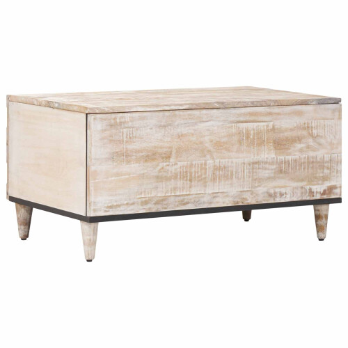 VidaXL vidaXL Coffee Table White 80 x 50 x 40 cm Solid Mango Wood 1