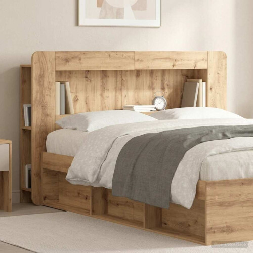 VidaXL vidaXL Headboard Cabinet with Storage Artisan Oak Engineered Wood