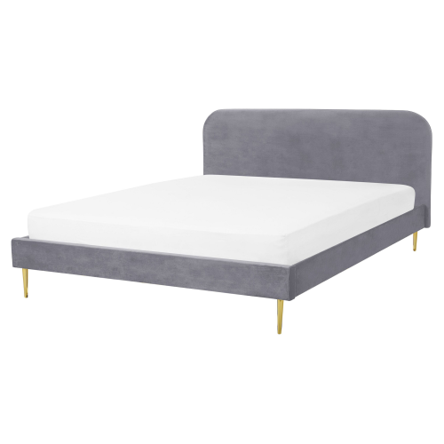 Bed Velvet FLAYAT 160 x 200 cm (EU King Size) Grey