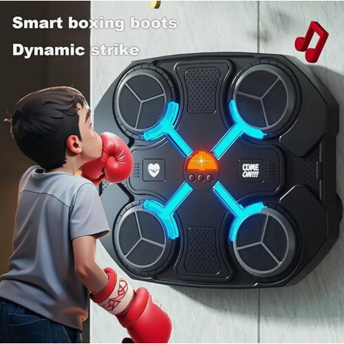 Music Boxing Machine, Smart Boxing Wall with Lights, Hand-Eye Coordination Trainer, Bluetooth Speed Control 2