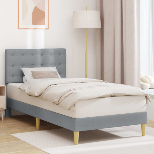 VidaXL vidaXL Bed Frame with Headboard Light Grey 90 x 190 cm Fabric