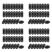 88 PièCes Supports de Renfort Droits en Acier Inoxydable Noir Connecteur de Plaque de RéParation avec Vis Supports Plats pour Bois